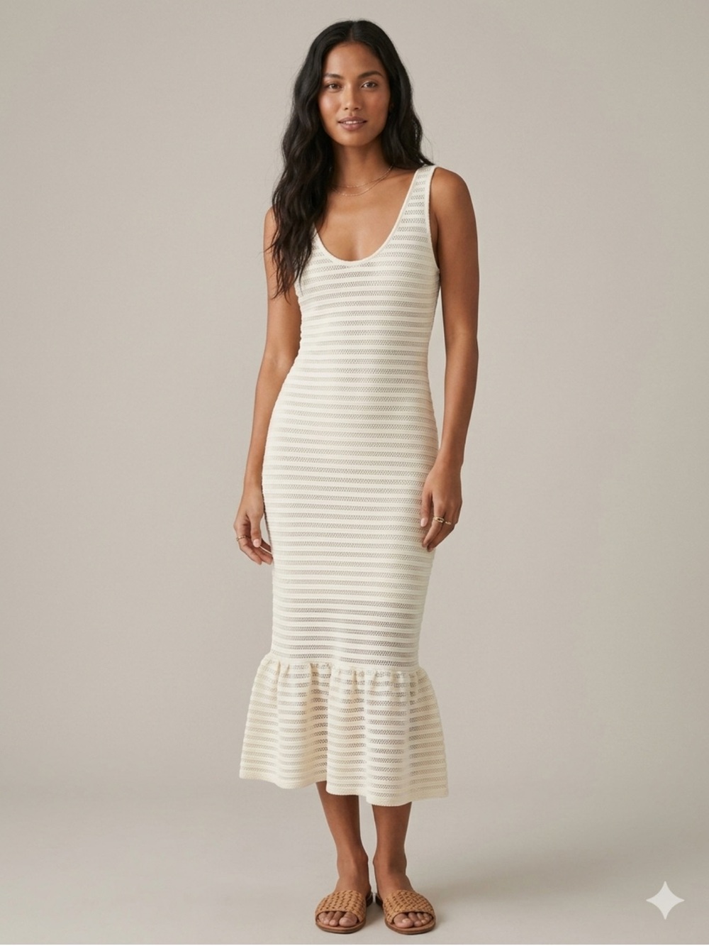 Twenty Montreal Pointelle Knit Midi Dress size S NWT